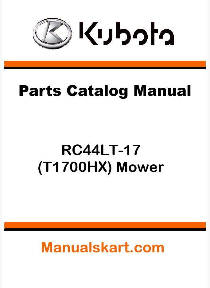Kubota RC44LT-17 (T1700HX) Mower Pdf Parts Catalog Manual