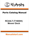 Kubota RC44LT (T1600H) Mower Deck Pdf Parts Catalog Manual