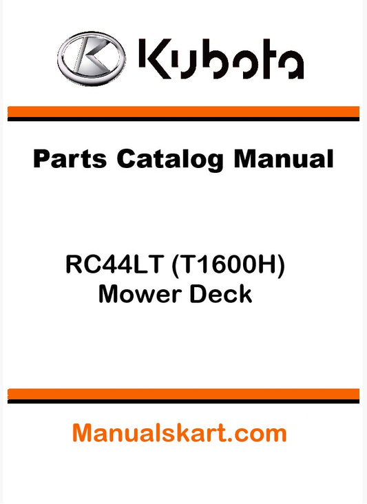 Kubota RC44LT (T1600H) Mower Deck Pdf Parts Catalog Manual