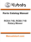 Kubota RC54-71B, RC60-71B Rotary Mower Pdf Parts Catalog Manual
