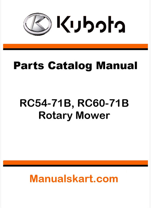 Kubota RC54-71B, RC60-71B Rotary Mower Pdf Parts Catalog Manual