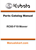 Kubota RC60-F19 Mower Pdf Parts Catalog Manual