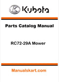 Kubota RC72-29A Mower Pdf Parts Catalog Manual