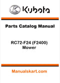 Kubota RC72-F24 (F2400) Mower Pdf Parts Catalog Manual