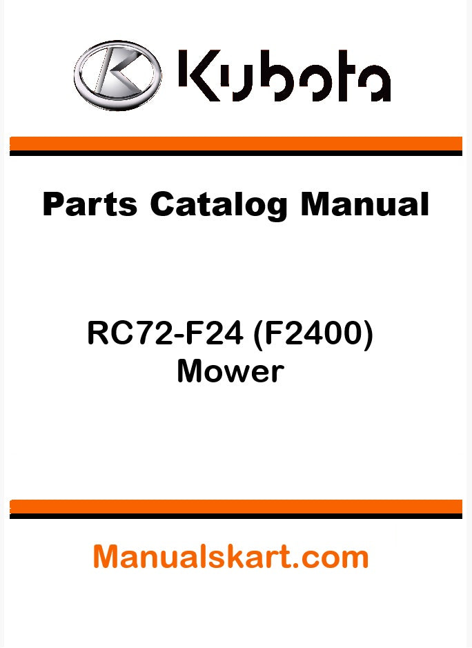 Kubota RC72-F24 (F2400) Mower Pdf Parts Catalog Manual