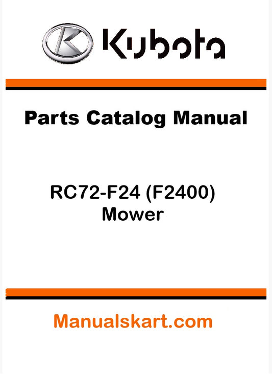Kubota RC72-F24 (F2400) Mower Pdf Parts Catalog Manual