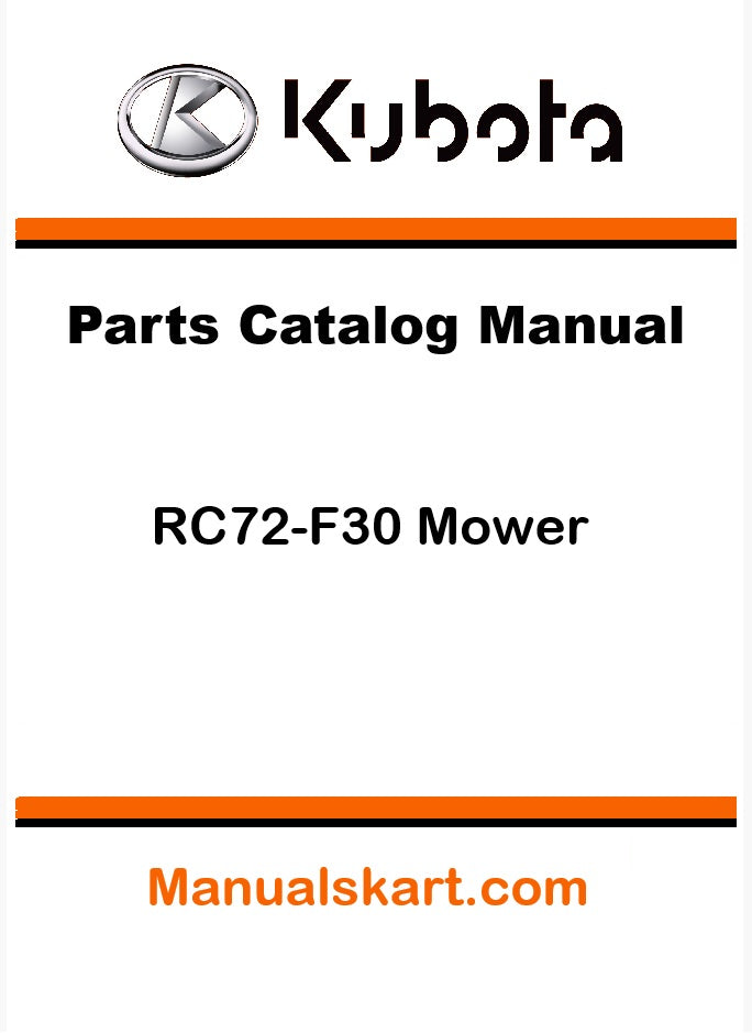 Kubota RC72-F30 Mower Pdf Parts Catalog Manual