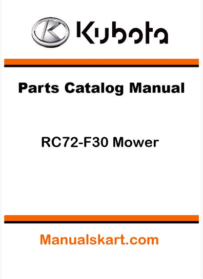 Kubota RC72-F30 Mower Pdf Parts Catalog Manual