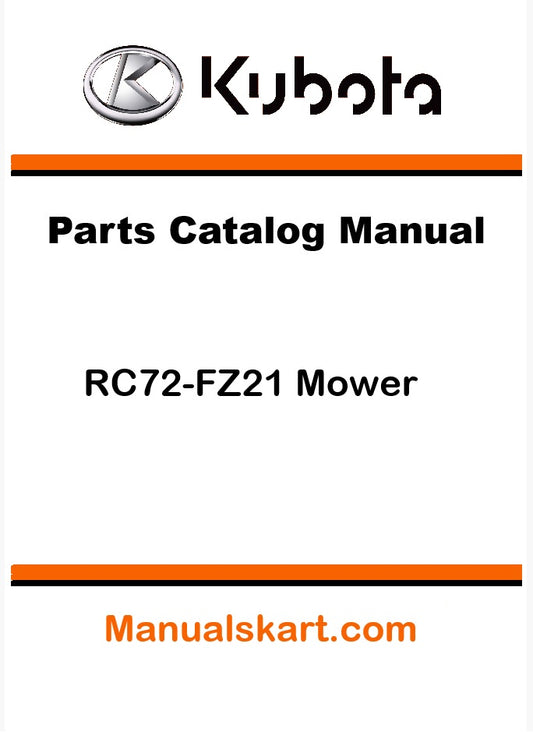 Kubota RC72-FZ21 Mower Pdf Parts Catalog Manual