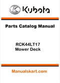 Kubota RCK44LT17 Mower Deck Pdf Parts Catalog Manual