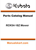 Kubota RCK54-18Z Mower Pdf Parts Catalog Manual