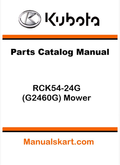 Kubota RCK54-24G (G2460G) Mower Pdf Parts Catalog Manual