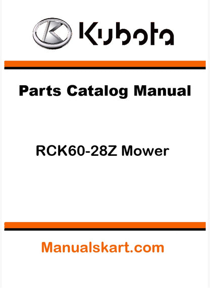 Kubota RCK60-28Z Mower Pdf Parts Catalog Manual