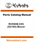 Kubota RCK60B-24G (G2160) Mower Pdf Parts Catalog Manual