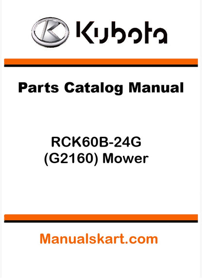Kubota RCK60B-24G (G2160) Mower Pdf Parts Catalog Manual