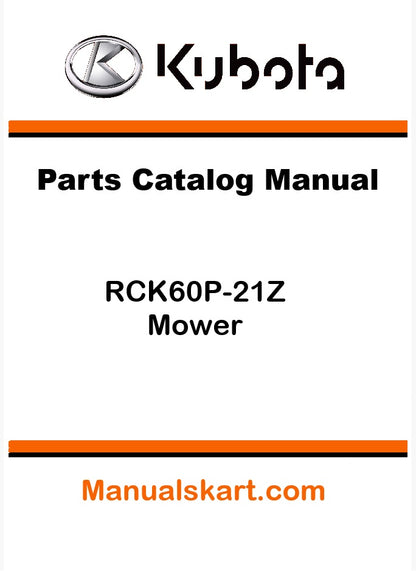 Kubota RCK60P-21Z Mower Pdf Parts Catalog Manual