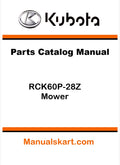 Kubota RCK60P-28Z Mower Pdf Parts Catalog Manual