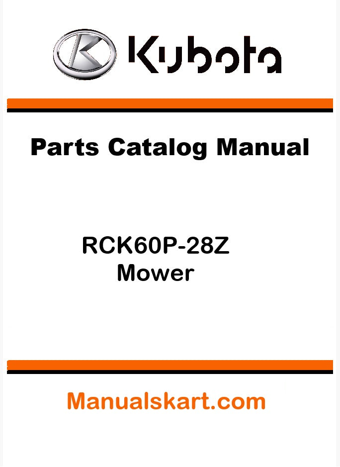 Kubota RCK60P-28Z Mower Pdf Parts Catalog Manual