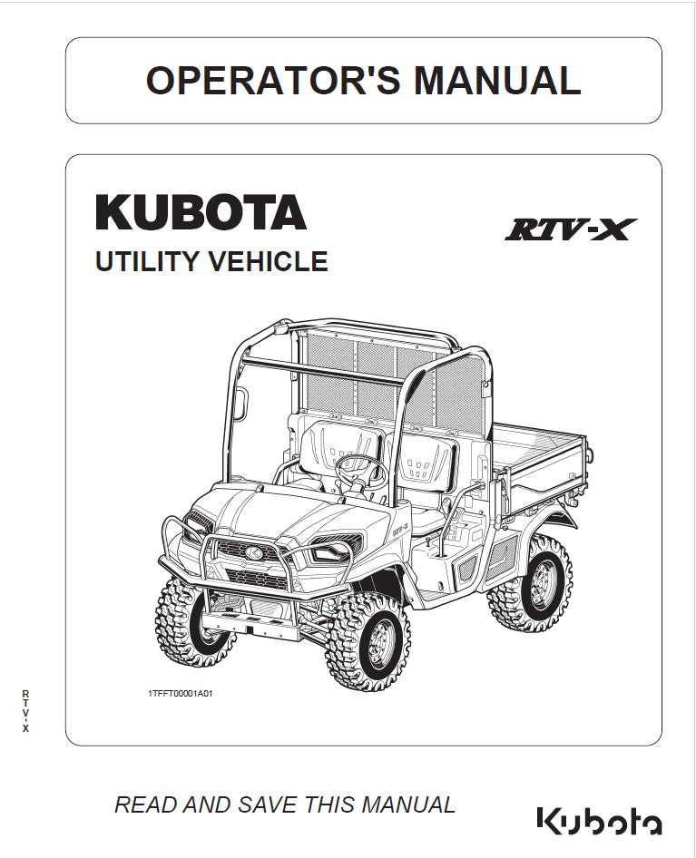 Kubota RTV-X Utility Vehicle Pdf Operator's Manual