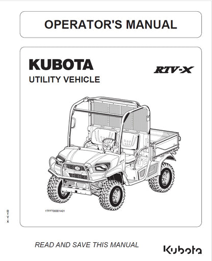 Kubota RTV-X Utility Vehicle Pdf Operator's Manual