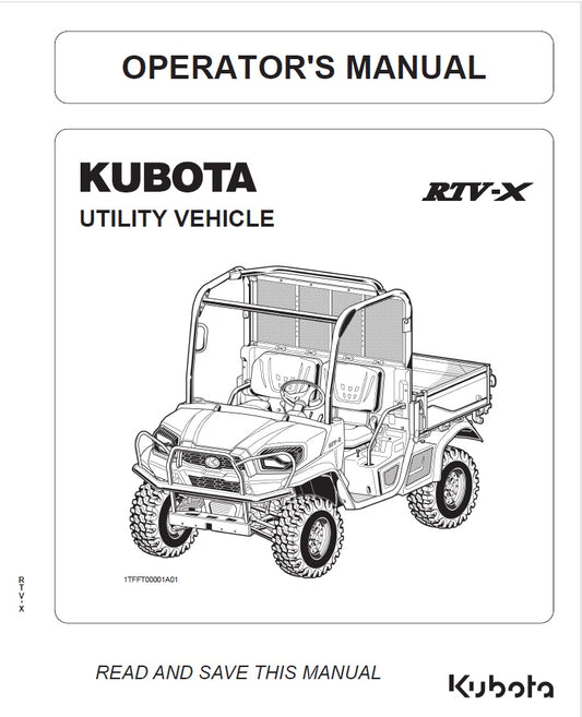 Kubota RTV-X Utility Vehicle Pdf Operator's Manual
