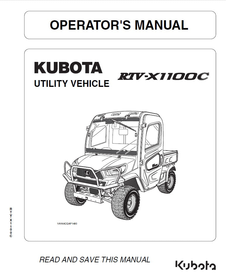 Kubota RTV-X1100C Utility Vehicle Pdf Operator's Manual