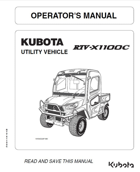 Kubota RTV-X1100C Utility Vehicle Pdf Operator's Manual