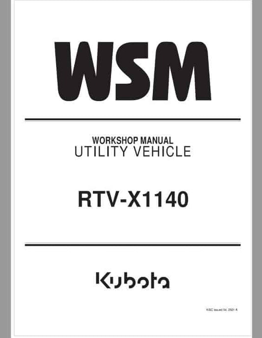 Kubota RTV-X1140 Utility Vehicle Pdf Repair Service Manual