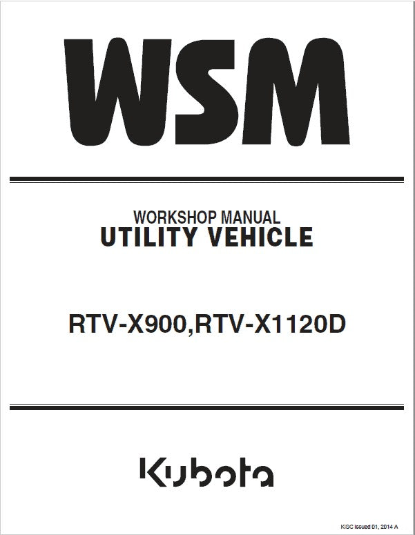 Kubota RTV-X900, RTV-X1120D Utility Vehicle Pdf Repair
