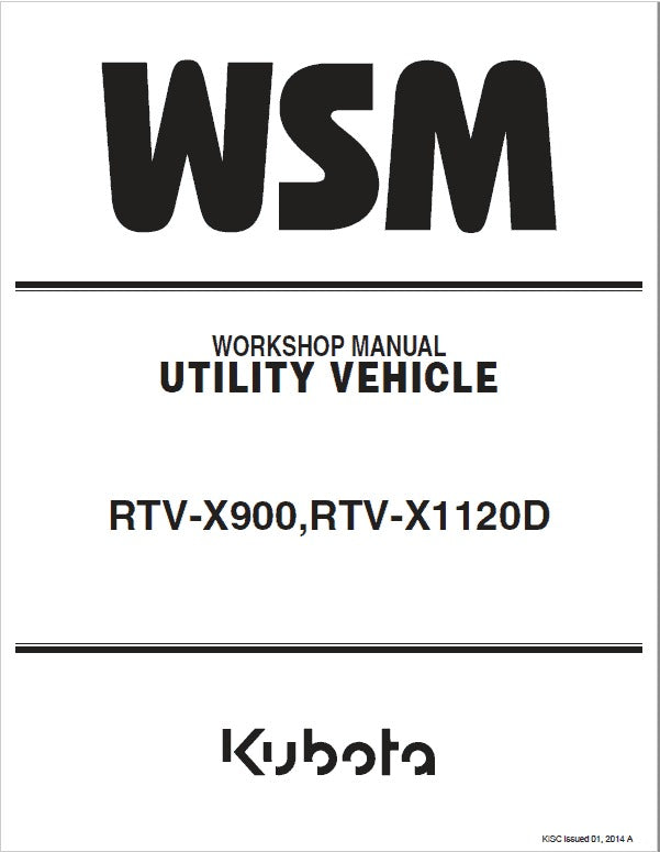 Kubota RTV-X900, RTV-X1120D Utility Vehicle Pdf Repair Service Manual