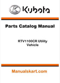 Kubota RTV1100CR Utility Vehicle Parts Catalog Pdf Manual