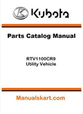 Kubota RTV1100CR9 Utility Vehicle Parts Catalog Pdf Manual