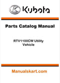 Kubota RTV1100CW Utility Vehicle Parts Catalog Pdf Manual