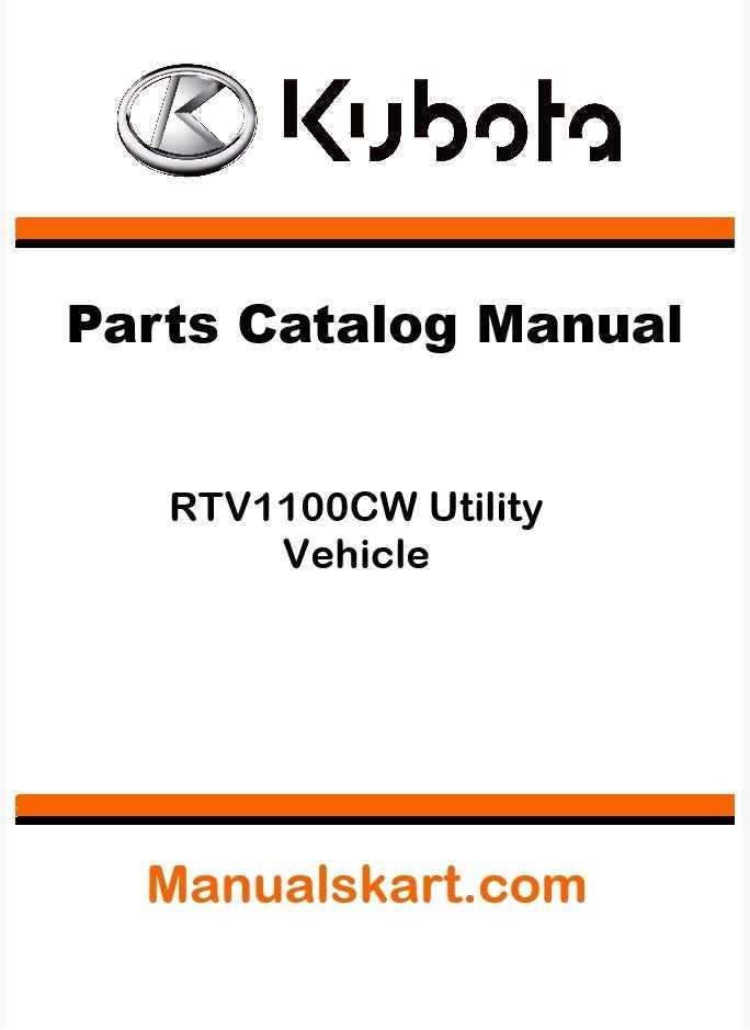 Kubota RTV1100CW Utility Vehicle Parts Catalog Pdf Manual