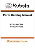 Kubota RTV1100CWX Utility Vehicle Parts Catalog Pdf Manual