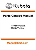 Kubota RTV1140CPXR Utility Vehicle Parts Catalog Pdf Manual