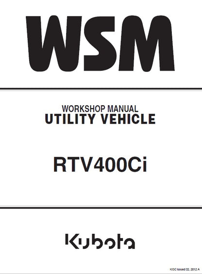 Kubota RTV400CI Utility Vehicle Pdf Repair Service Manual