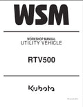 Kubota RTV500 Utility Vehicle Pdf Repair Service Manual