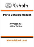Kubota RTV500R-A/H Utility Vehicle Parts Catalog Pdf Manual