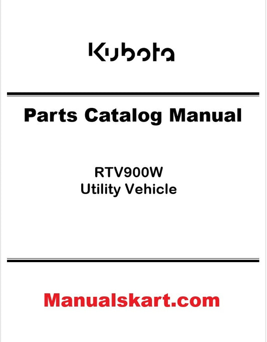 Kubota RTV900W Utility Vehicle Pdf Parts Catalog Manual