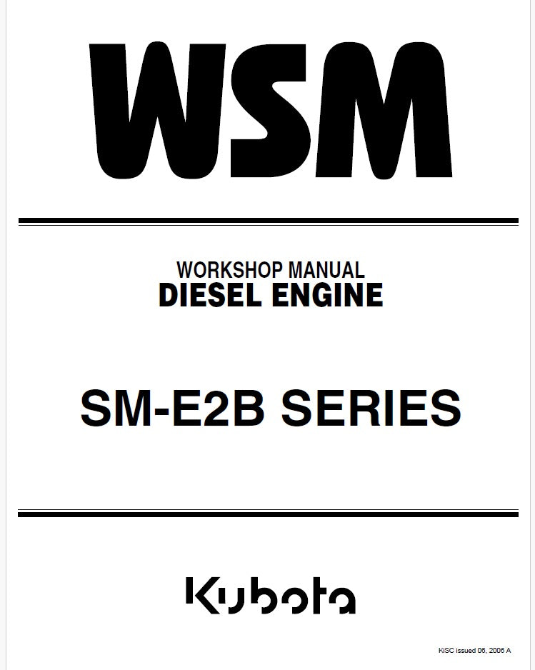 Kubota SM-E2B Series Diesel Engine Pdf Repair Service Manual