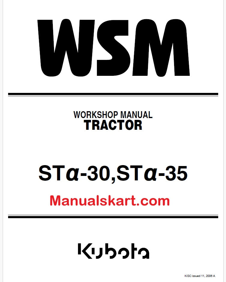 Kubota STα-30, STα-35 Tractor Pdf Repair Service Manual
