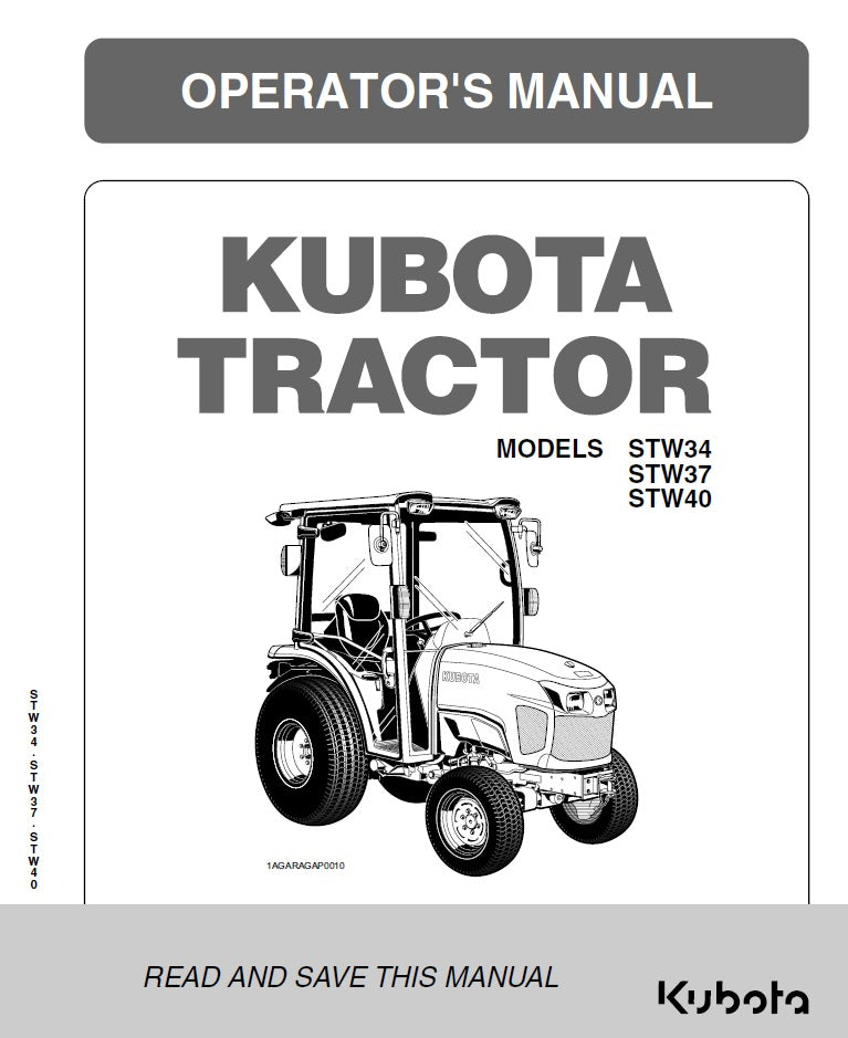 Kubota STW34, STW37, STW40 Tractor Pdf Operator's Manual