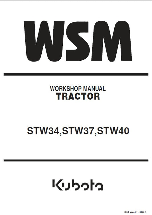 Kubota STW34, STW37, STW40 Tractor Pdf Repair Service Manual