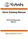 Kubota SZ19-36 Stand-On Mower Parts Catalog Pdf Manual