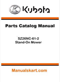 Kubota SZ26NC-61-2 Stand-On Mower Parts Catalog Pdf Manual