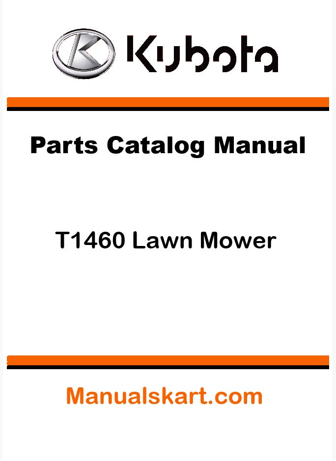 Kubota T1460 Lawn Mower Pdf Parts Catalog Manual (serial number 39999 and below)