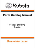 Kubota T1600H-EUROPE Tractor Parts Catalog Pdf Manual