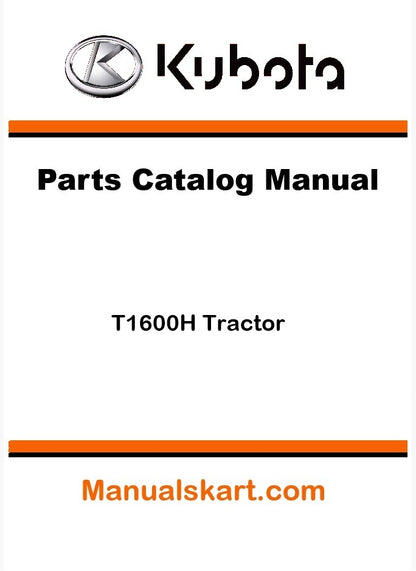 Kubota T1600H Tractor Parts Catalog Pdf Manual