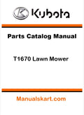 Kubota T1670 Lawn Mower Pdf Parts Catalog Manual
